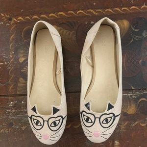 Torrid Ballet Flats - Cat Face - Size 11 - Tan